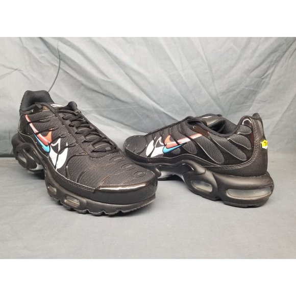 Nike Men's Air Max Plus Sneakers Multi Swoosh Edition Black Size